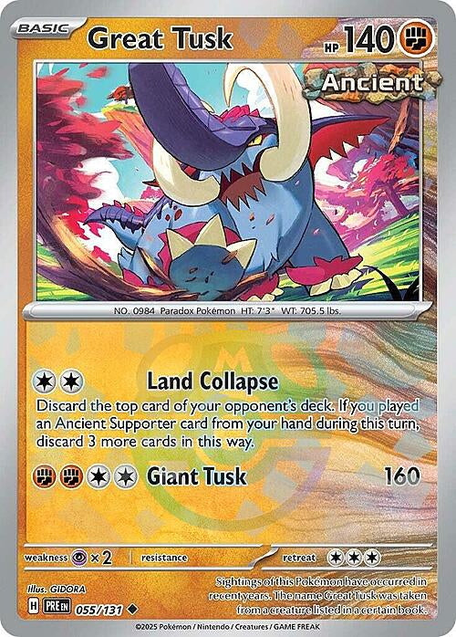 Prismatic Evolutions Great Tusk #055/131 Masterball